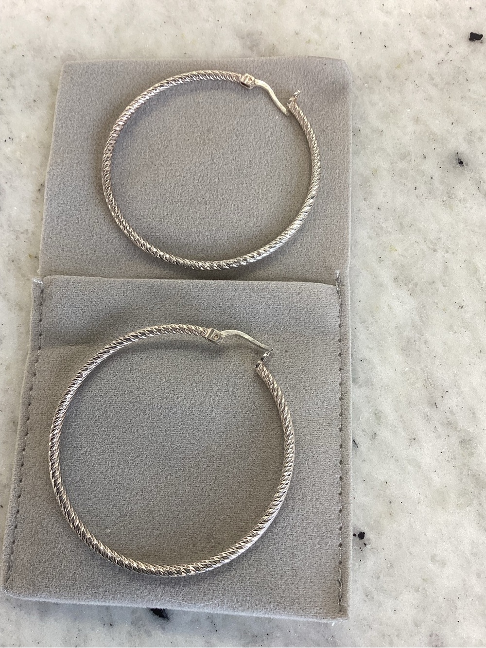 Diamond-cut Sterling Silver Twist Hoop Earrings for Women